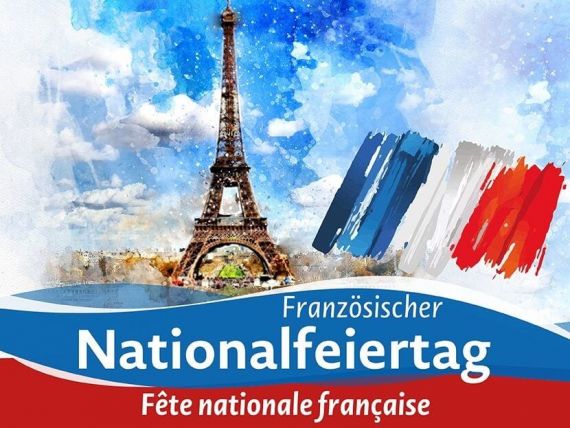 Französische Flagge und Eiffelturm Französisches Bild