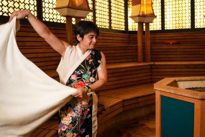 Kraftvolles Aufguss-Ritual mit Trommeln